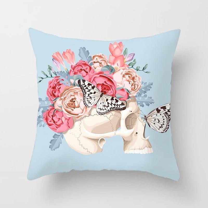 Flower Butterfly Print Pillowcase Car Ornaments Office Living Room Home Pillowcase