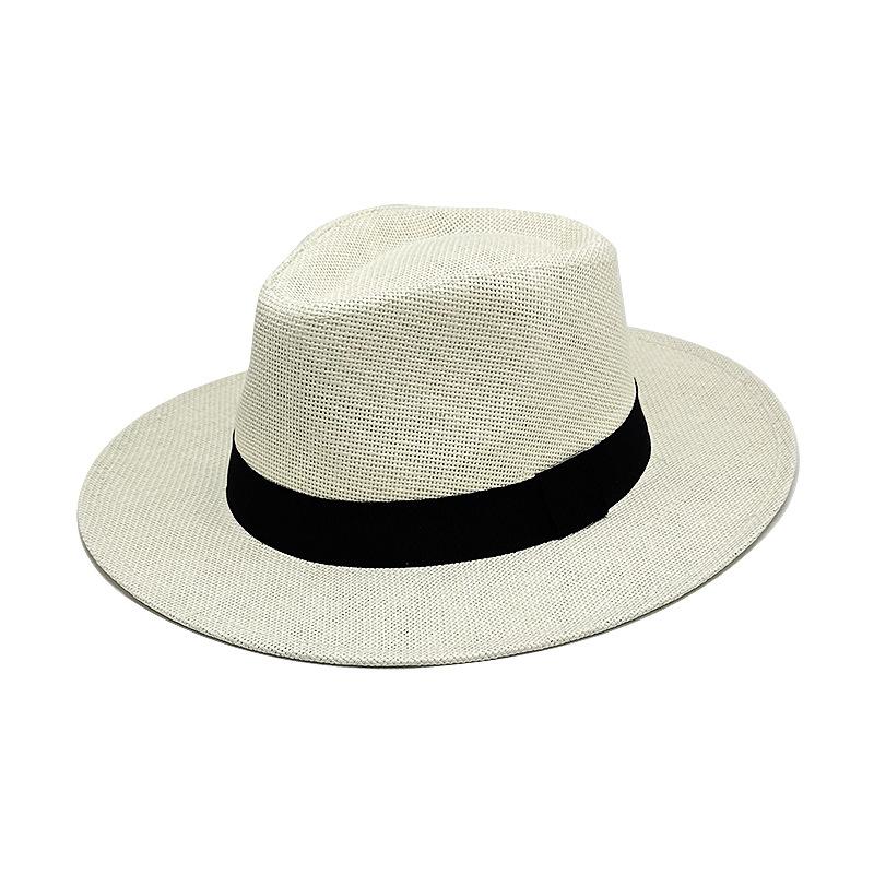 Spring and Summer Vacation Beach Hat Female British Top Hat Sun Protection Wide Brim Beach Male Panama Couple Straw Hat