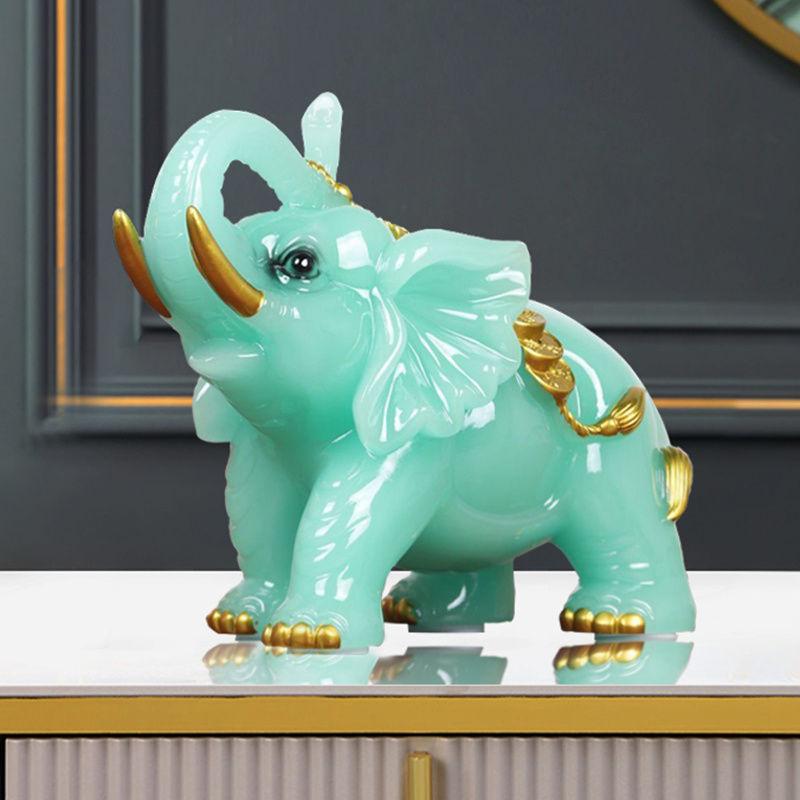 Resin Elephant Decorations Creative Chinese Style Home Room Decor Animal Statue Gifts Handmade Desktop Ornament