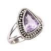 Natural Pink Amethyst Gemstone Handmade 925 Solid Silver Jewelry Ring S.6.5 U4K81