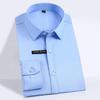 Stretch Bamboo Fiber Soft Comfortable Long Sleeve Solid Formal Men Classic Social Shirts