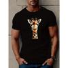 European Sizes Giraffe 2 Men's Short Sleeve T-shirt Summer T-shirt Top