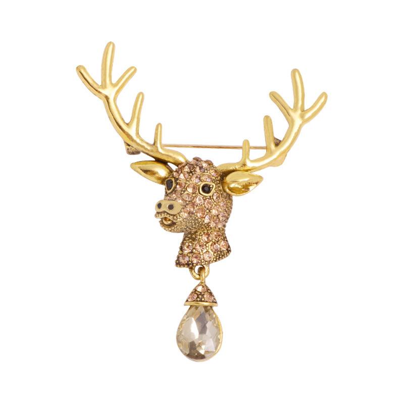 Diamond Flamingo Brooch Bee Giraffe Lobster Small Fish Puppy Spider Deer Head Pendant Corsage