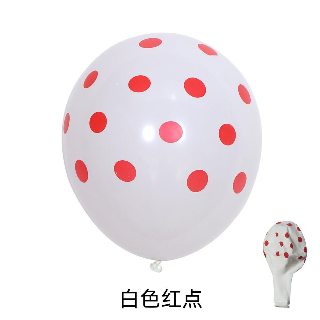 12-Inch Thickened Polka Dot Latex Balloon, Wedding Room Arrangement Birthday Party Shape Decoration Round Candy Color Balloon