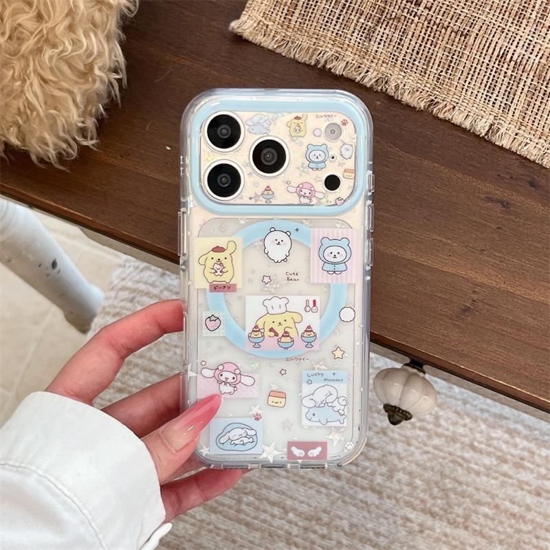 Self-Deprecating Bear Magnetic Sticker Case for iPhone 17 / 16 Pro Max / 15 Pro