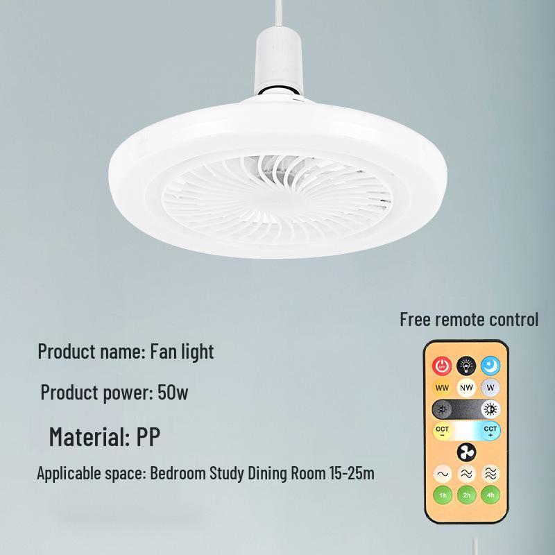 Smart LED Ceiling Fan Light with Remote Control for Living Room, Kitchen, Bedroom and Tea Table. Features E27 Screw Mouth and Three Color Options.
