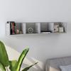 VidaXL Wall-mounted CD Shelf Concrete Grey 100x18x18 Cm Chipboard