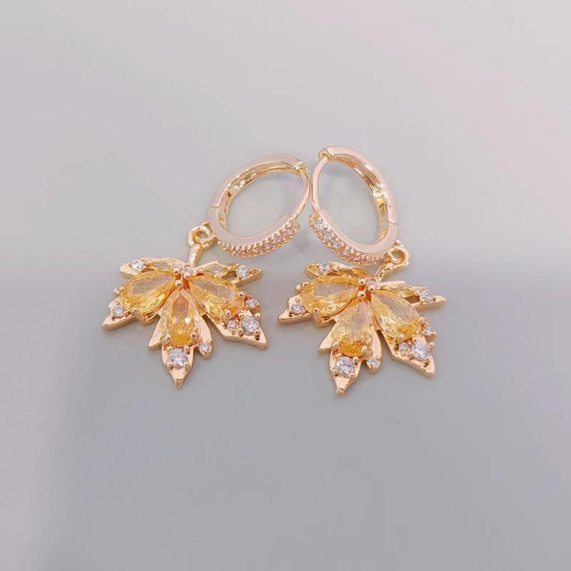 Gelbe Ahornblatt-Ohrringe für Frauen, 2023, neue Mode, Hochzeit, Verlobung, Party, Schmuck, Zubehör