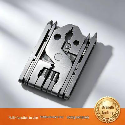 25-in-1 Titanium Multi-tool: Universal Folding Pliers & Screwdriver EDC Card