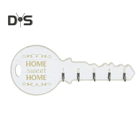 

Деревянный настенный крючок для ключей, прочный винтажный ключ, шляпа, одежда, зонт, сумка, вешалка, органайзер, настенный знак в форме ключа, украшение для прихожей в доме и офисе, орнамент белый