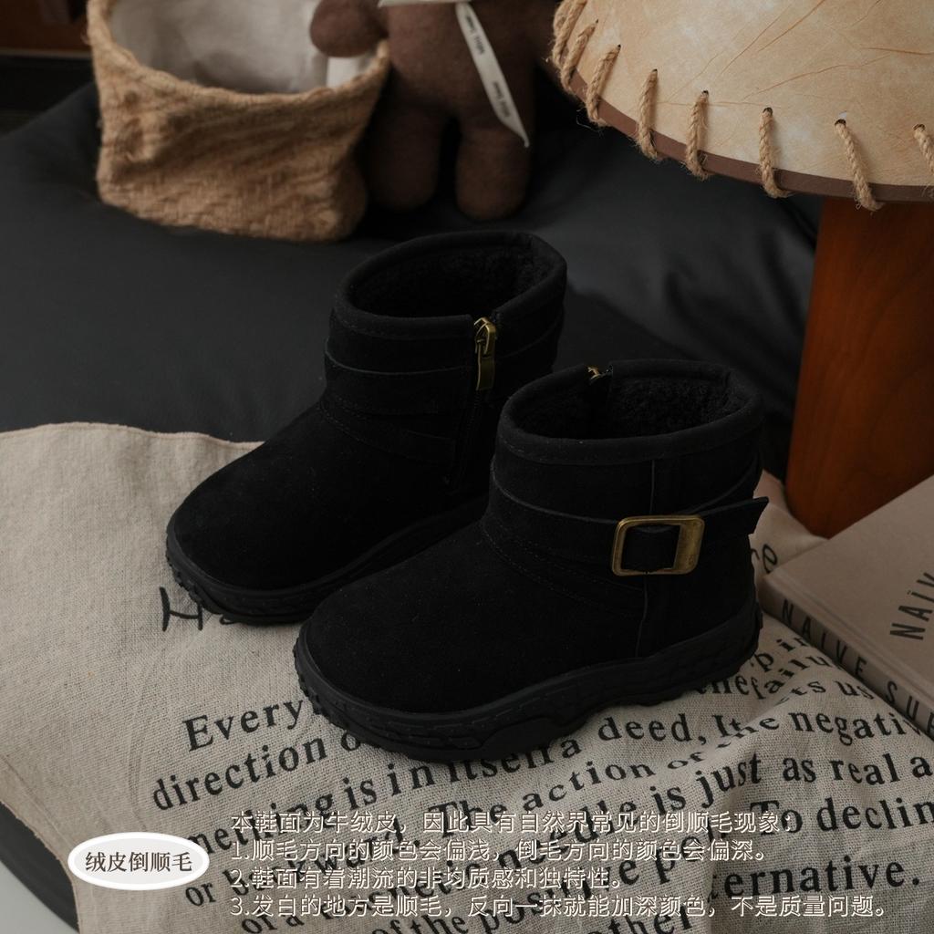 XSHX retro "Paris Tire" children's equestrian boots winter boys and girls side zipper snow boots 248128