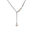 Korean Style High-End Tassel Pearl Titanium Necklace for Women