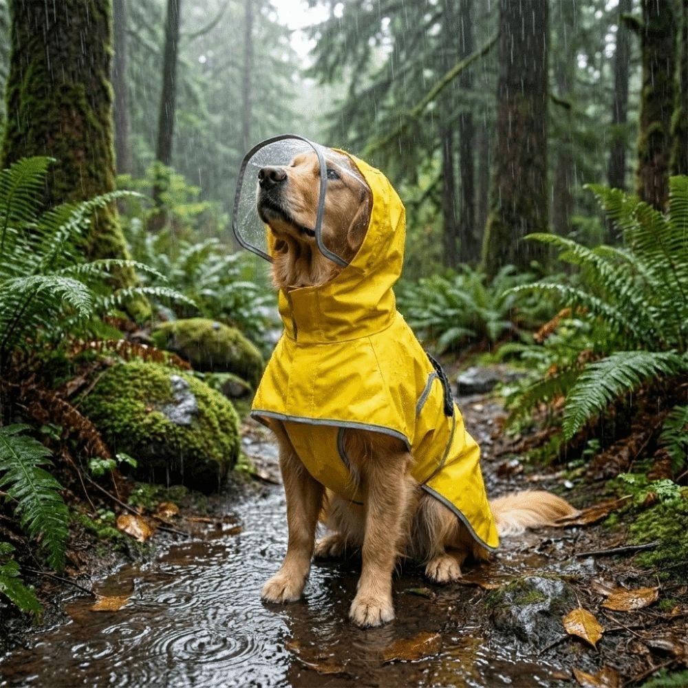 Breathable Dog Rain Cloak Reflective Waterproof Pet Clothes Pet Waterproof Cloak  Outdoor