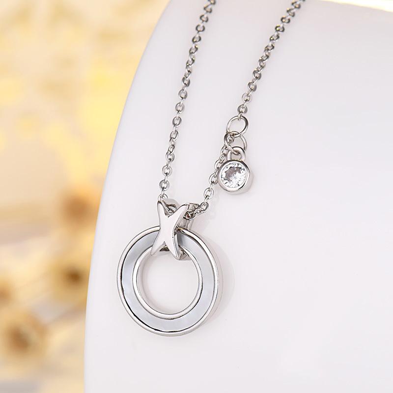 White Fritillary Belly Ring Necklace Women's Clarbone Chain Bow Simple Jewelry