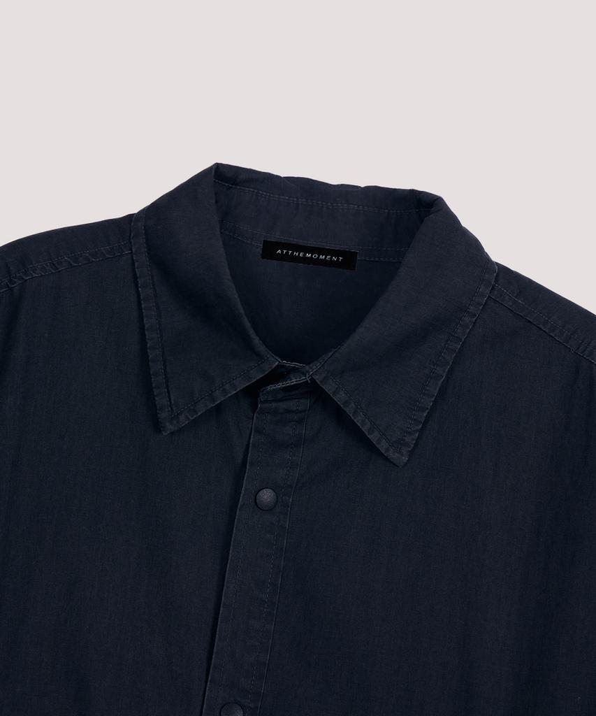 AT THE MOMENT Garment Washed Pocket Shirt Jacket_Black