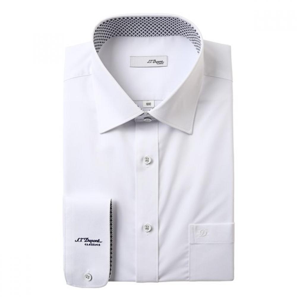 S.t. Dupont Cotton Blend Stretch Regular Fit Long Sleeve Shirt Se5m12ls902swh 95