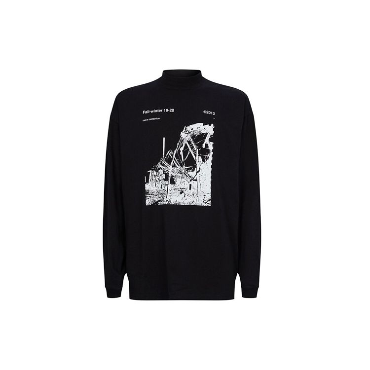 

Off-White Factory Футболка с воротником-стойкой Черные топы унисекс OMAB032F191850131001 XS