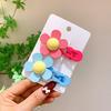 2Pcs Cute Flower Hair Clip Summer Fashion Bangs Broken Barrette For Girls No Trace Headdress Candy Color Hair Accesories