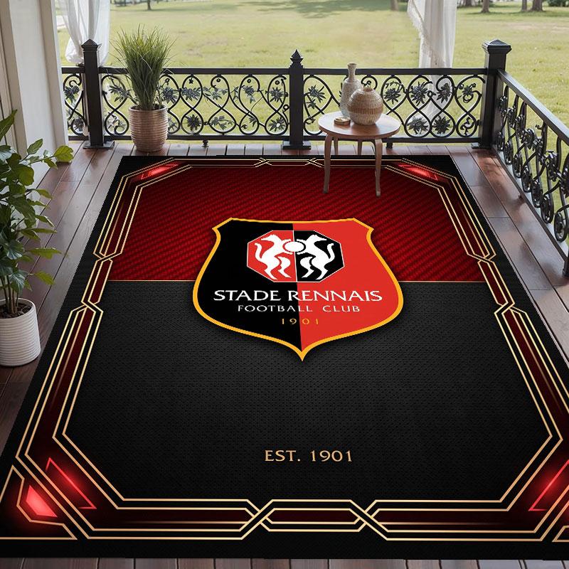 Soft Floor Carpet Stade Rennais FC Pattern Area Rug Decorative Mat For Home Room Decoration