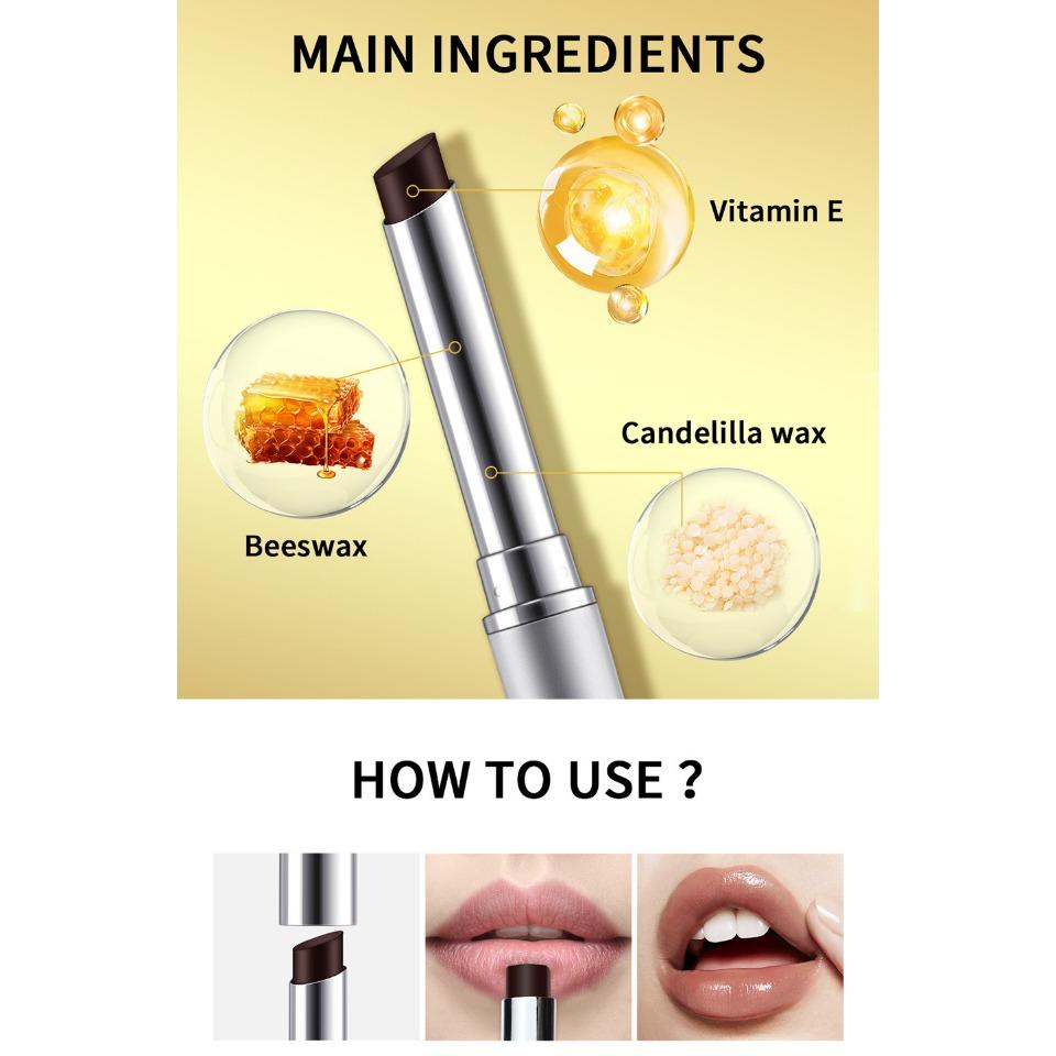 Black Honey Moisturizing Lipstick – Vitamin E Hydrating Lip Balm with Honey Extract, Nourishing & Long-Lasting Lip Care for Soft, Supple Lips