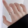 Elegant 925 Silver-Plated Double-Layer Open Ring for Women