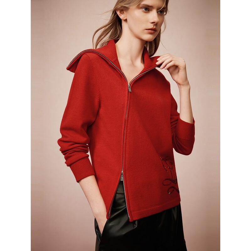 ELLE Women's Oblique Lapel Knit Sweater