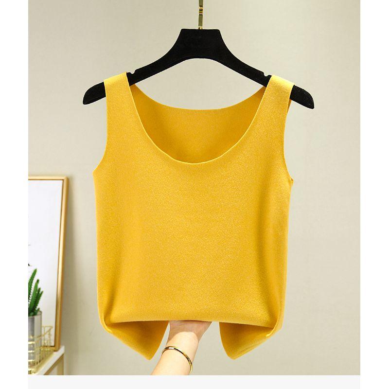 

Dralon Inner Wear Heating Camisole Pure Color Warm Keeping Vest Yellow 2XL (70.00 kg-80.00 kg recommended