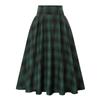 Vintage Women Plaid Skirt Fashion Casual Pockets Vintage High Waist Checked Pleated Skirt Spring Autumn Female Midi Skirts