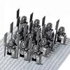 13Pcs Mini Gondor Battle Spearman Body Gurad Infantry VS Roman Solider Eomer Rohan Warriorr Figures Blocks Set Toys for Kids