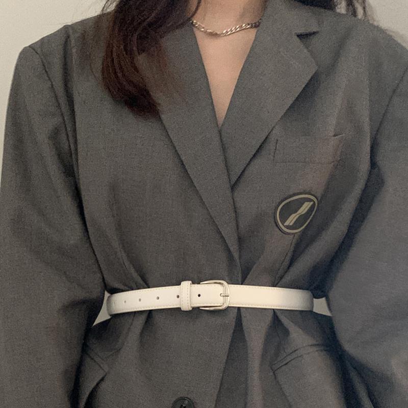 

Белый Минималистичный Вневременной Женский ПУ Пояс для Платьев Пальто и Многого Другого 95см Осенний Стиль