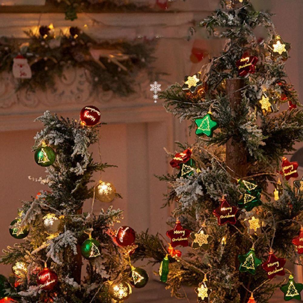 Decorative Christmas Ball Star LED Light String Plastic Twinkle Star String Light  New Year