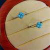 S925 Silver Natural Hubei Turquoise Four-Leaf Clover Ring for Women - Adjustable and High Porcelain Finish