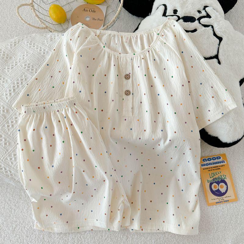 Women's V-Neck Cartoon Silk Pajama Set - Summer Short Sleeve 2022 Collection