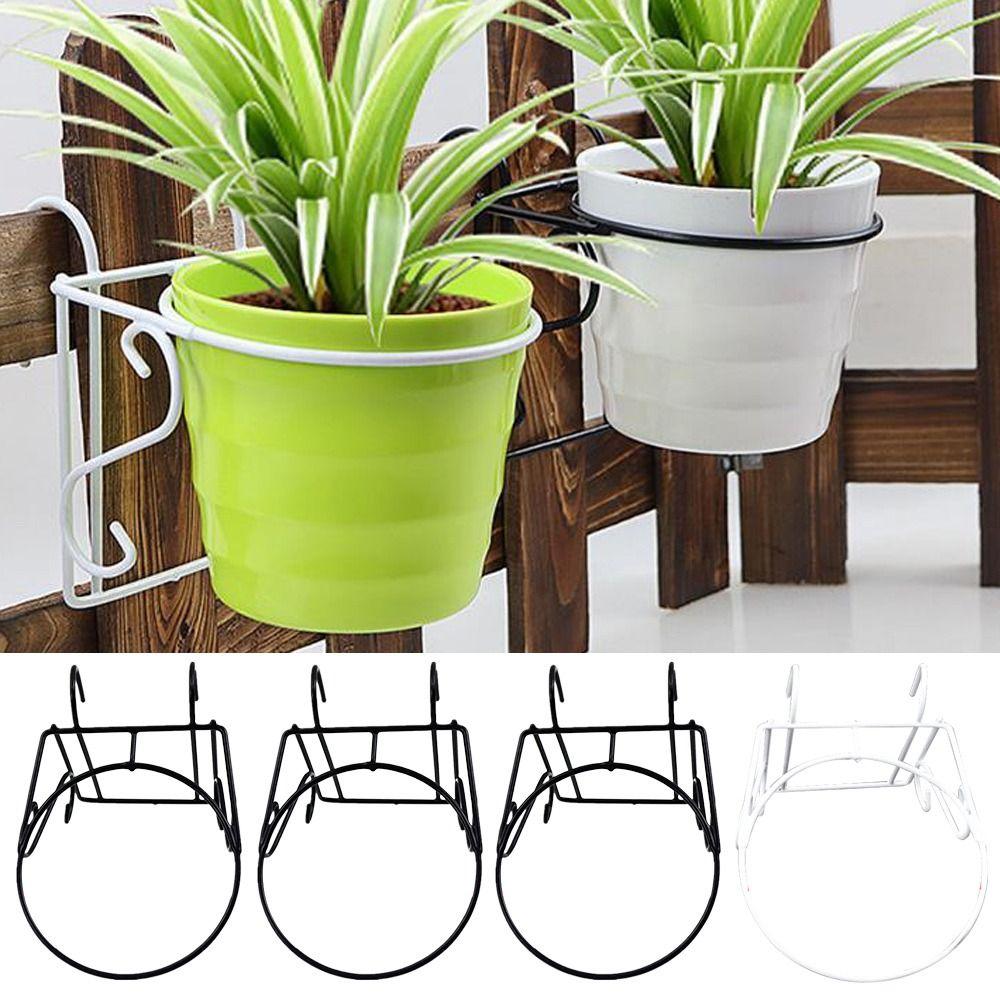 

Round Hanging Plant Iron Plant Pot Stand Fashion Iron Racks Home 14# білий