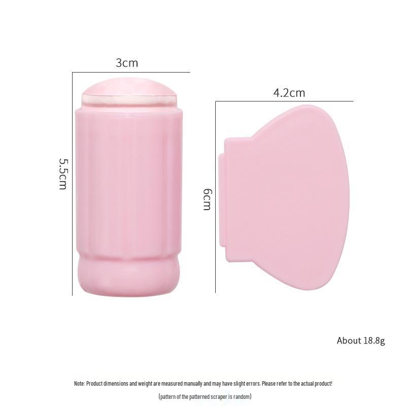 Large Silicone Nail Art Stamp with Lid - Single/Double Head French Design DIY Stamping Tools