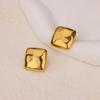 Stainless Steel Square Earrings For Women Gold Color Vintage Geometric Stud Piercing Earring New Party Wedding Jewelry Gift