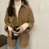 Design Layered Long Sleeved Top Shirt for Women Corduroy Shirt Jacket for Women with a Niche