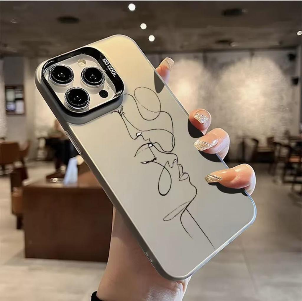 The New Art Line Is Suitable for Iphone17 Mobile Phone Case Apple 16promax/15 Couple 14pro13 Europe and America