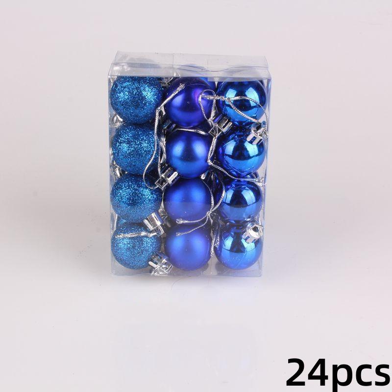 24Pcs Christmas Ball Plastic Bright Ball Christmas Colored Balls Christmas Tree Decorative Ball