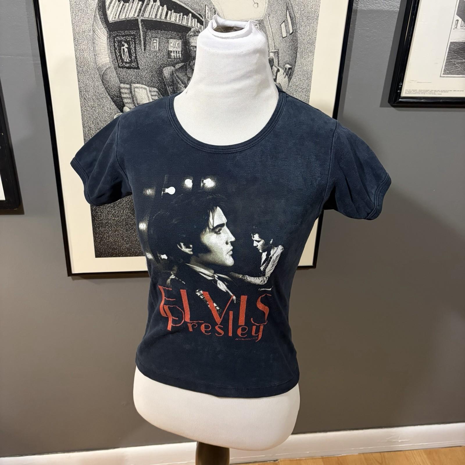 Vintage Y2K, Elvis Presley, Women’s Fitted Baby Tee Size Medium 90s Music Unisex T-Shirt XXXXL