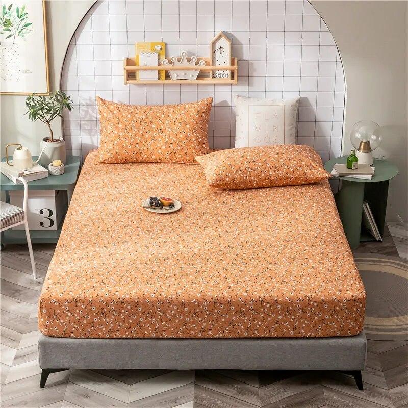 100% Cotton Printed Single-Layer Bed Sheet, Soft And Comfortable Bed Sheet And Mattress Cover Fixed By Elastic Band.