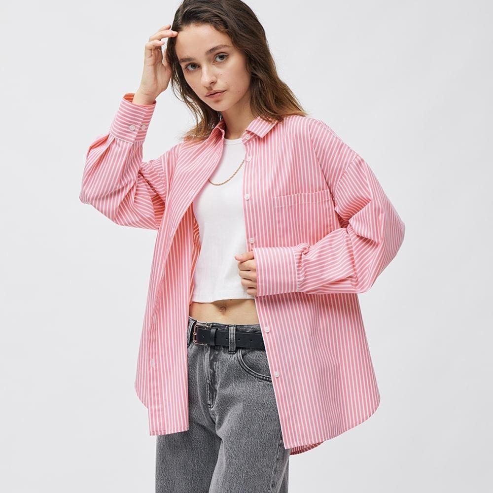 

Рубашка оверсайз в полоску с длинными рукавами GU by Uniqlo