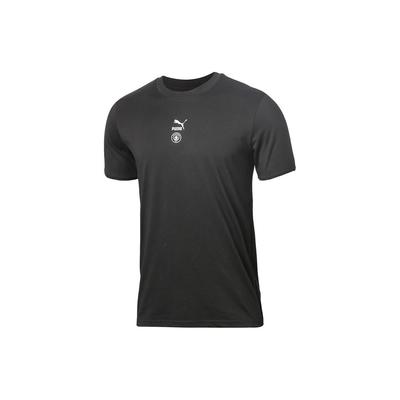 Manchester City FC Lässiges Sport-T-Shirt mit Rundhalsausschnitt für Herren Tops Schwarz 758717-11