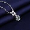 New Fashion 925 Sterling Silver Jewelry Round Zircon Pendants Necklaces Women Fine Semi Rhinestone Circle Clavicle Chain Choker