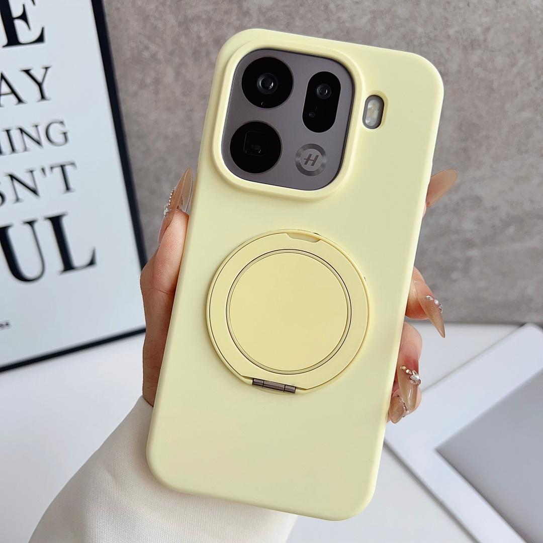 

Liquid Silicone Soft Case For Oppo Find X9 and Find X9 Pro Magnetic Baby Skin Touch Anti-Fingerprint 360° Rotation Stand Cover Liquid silicone&OPPO Find X9