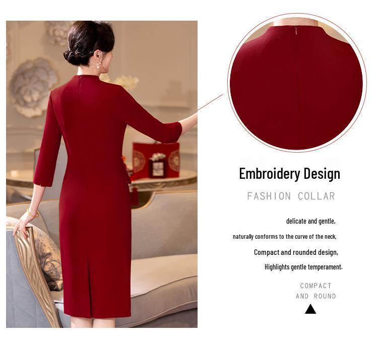 Spring 2025 Elegant Tummy-Covering Formal Dress for Mother of the Bride