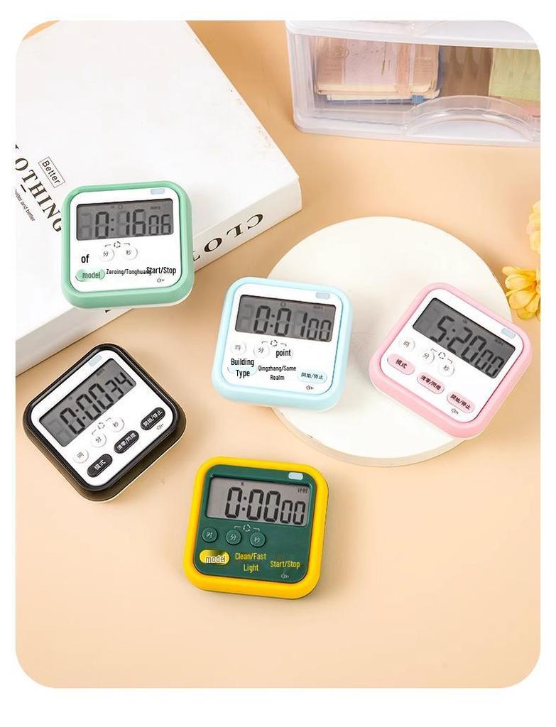 Electronic Timer for Student Self-Discipline and Study Management, with Alarm and Kitchen Baking Functions