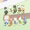 Set of 10 Colorful Enamel Cat Charms for DIY Jewelry