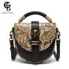 European & American Retro Genuine Leather Women's Crossbody Phone Bag - Embossed Niche Design Handbag