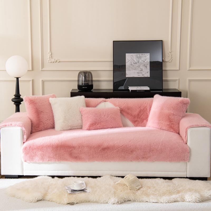 Sofa Cushion Winter New  Thickened Mink Plush Non-Slip Seat Cushion Leather Sofa Cover Dust-Proof Full Cover Cover Towel